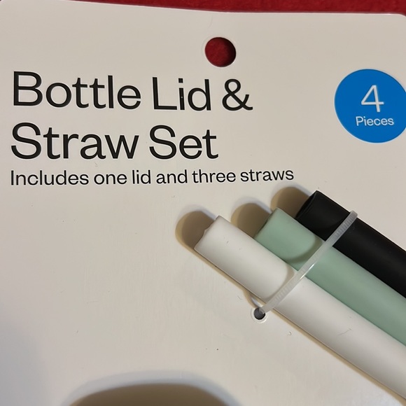 Bottle lids with straws  mint green - Picture 3 of 3